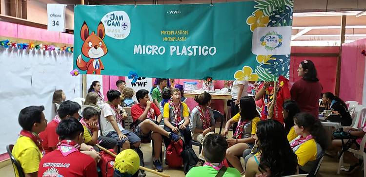  Oficina sobre Microplásticos, por WWF-Brasil com apoio dos Escoteiros do Brasil, no JamCam 2020 
