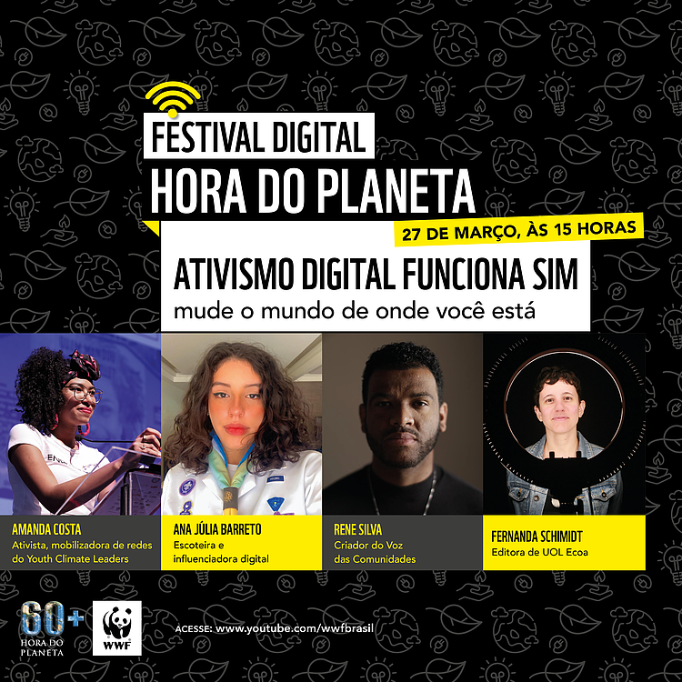 Painel sobre ativismo digital, como parte da programação do Festival Digital Hora do Planeta 2021 