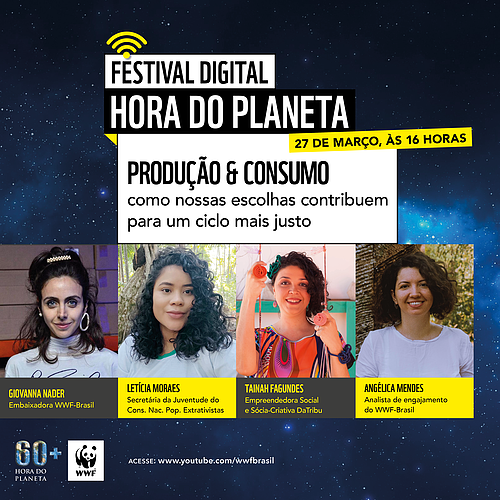  Painel sobre produção e consumo, como parte da programação do Festival Digital Hora do Planeta 2021 