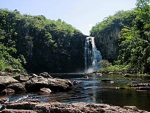 Cachoeira no Parque Nacional dos Veadeiros.