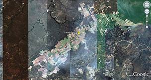 Panorama de Chapada Gaúcha (MG) a partir de imagem do Google Earth