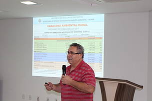 Arquimedes Longo, coordenador de Monitoramento da Secretaria de Desenvolvimento Ambiental (Sedam) de Rondônia, apresentou os números do CAR em seu estado