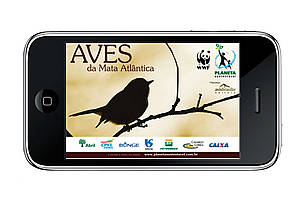 Tela do aplicativo “Aves do Brasil - Mata Atlântica”, que oferece ferramentas aos usuários para facilitar a identificação das aves.