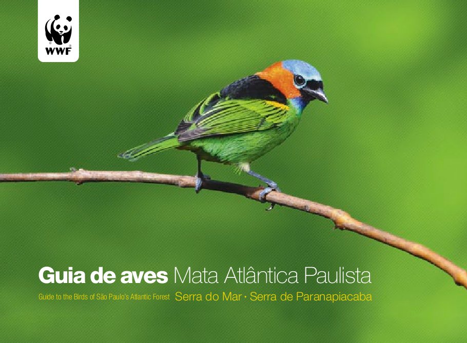 Capa do Guia de aves Mata Atlântica Paulista.