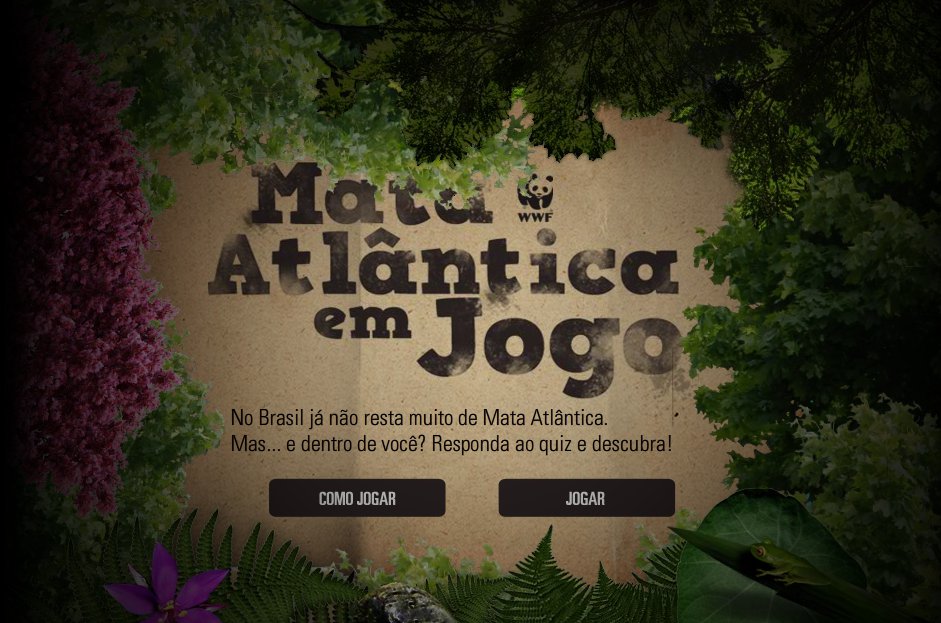 Tela de entrada do quiz Mata Atlântica em Jogo
