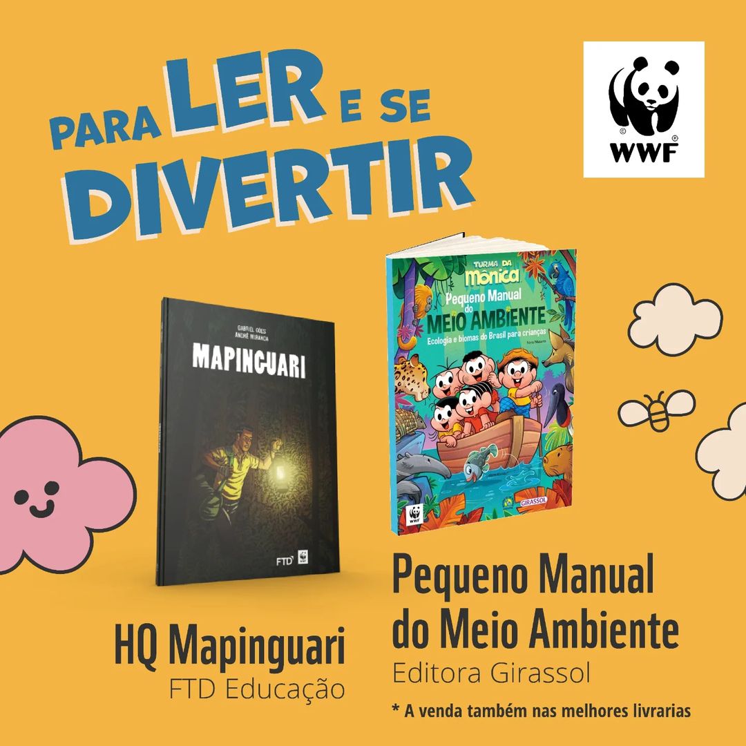 A Turma da Mônica não poderia faltar nesta data. A dica do WWF-Brasil é o livro “Turma da Mônica – Pequeno Manual do Meio Ambiente: Ecologia e Biomas do Brasil para Crianças”