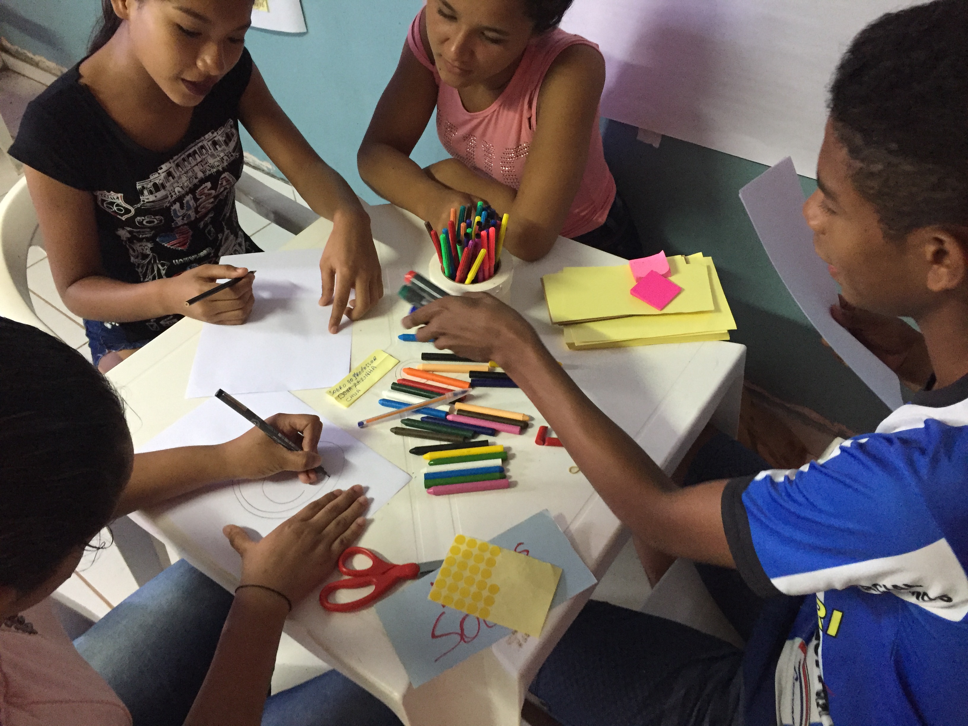 Durante a oficina, os jovens refletiram sobre a realidade amazônica em que estão inseridos