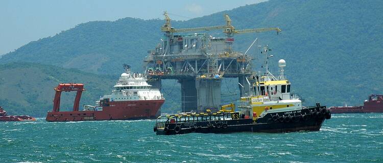  Plataforma para extração de petróleo e gás em alto mar 