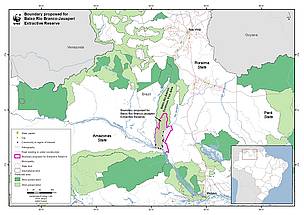 Boundary proposed for Baixo Rio Branco-Jauaperi Extractive Reserve.